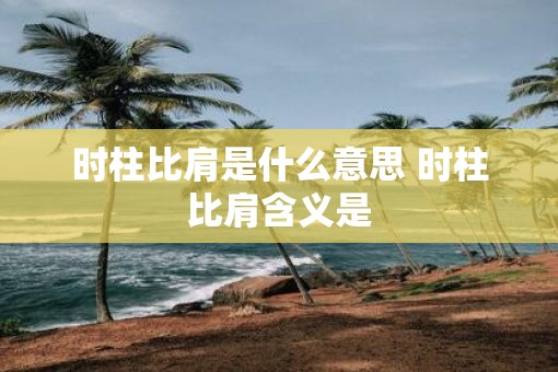 时柱比肩是什么意思 时柱比肩含义是