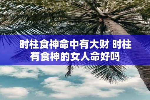 时柱食神命中有大财 时柱有食神的女人命好吗