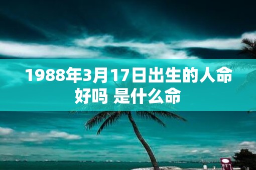 1988年3月17日出生的人命好吗 是什么命