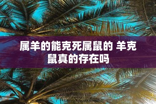 属羊的能克死属鼠的 羊克鼠真的存在吗