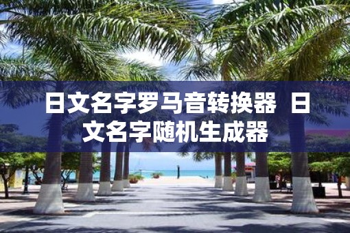 日文名字罗马音转换器  日文名字随机生成器