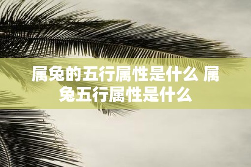 属兔的五行属性是什么 属兔五行属性是什么