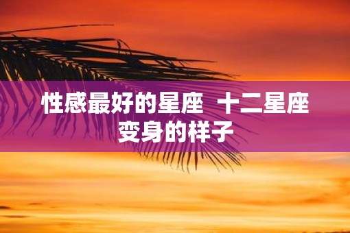 性感最好的星座  十二星座变身的样子