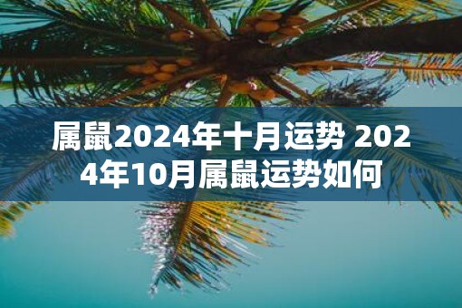属鼠2025年十月运势 2025年10月属鼠运势如何