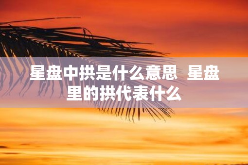 星盘中拱是什么意思  星盘里的拱代表什么