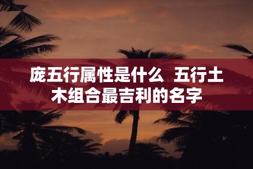 庞五行属性是什么  五行土木组合最吉利的名字