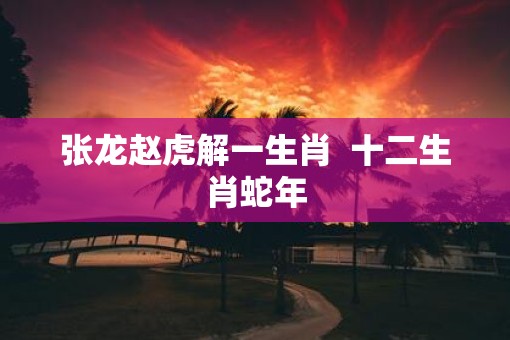 张龙赵虎解一生肖  十二生肖蛇年