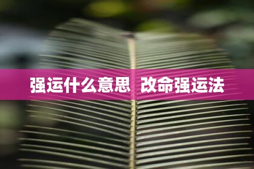强运什么意思  改命强运法