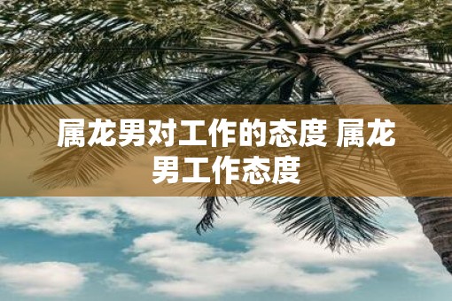 属龙男对工作的态度 属龙男工作态度
