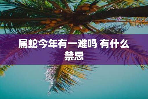 属蛇今年有一难吗 有什么禁忌