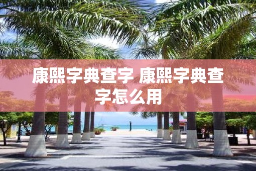 康熙字典查字 康熙字典查字怎么用