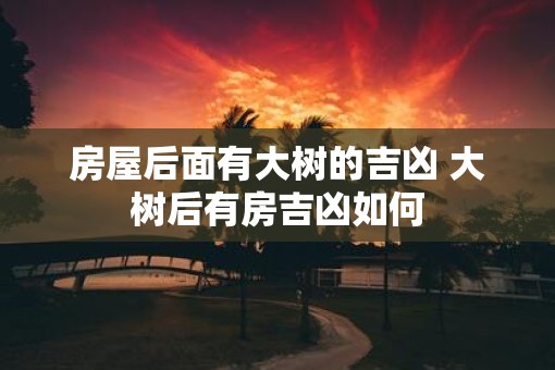 房屋后面有大树的吉凶 大树后有房吉凶如何