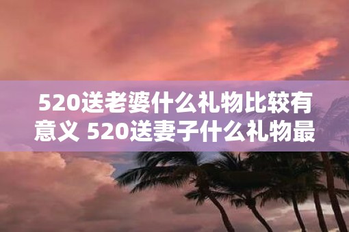 520送老婆什么礼物比较有意义 520送妻子什么礼物最有意义