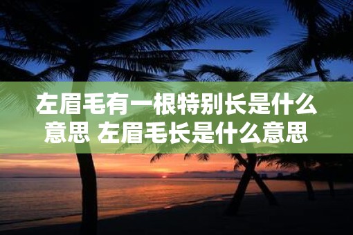 左眉毛有一根特别长是什么意思 左眉毛长是什么意思