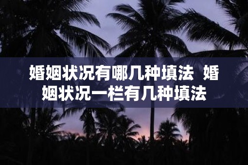 婚姻状况有哪几种填法  婚姻状况一栏有几种填法