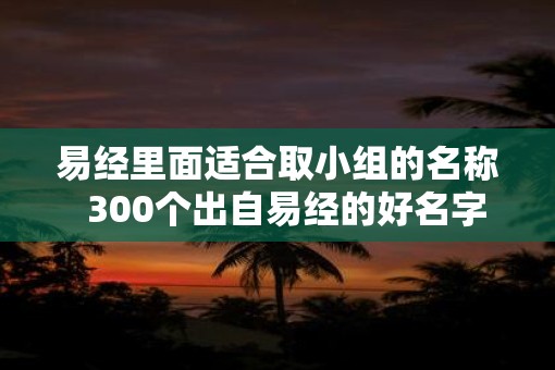 易经里面适合取小组的名称  300个出自易经的好名字