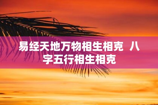 易经天地万物相生相克  八字五行相生相克