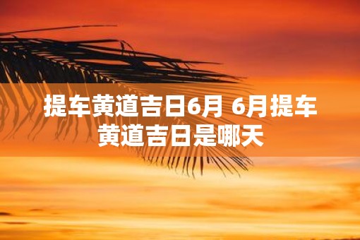 提车黄道吉日6月 6月提车黄道吉日是哪天
