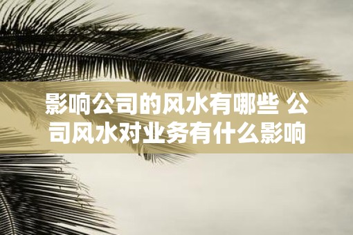 影响公司的风水有哪些 公司风水对业务有什么影响