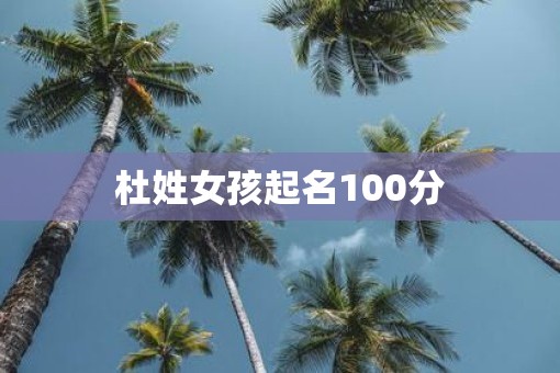 杜姓女孩起名100分