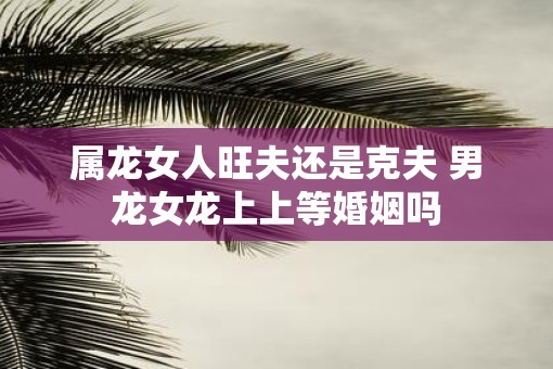 属龙女人旺夫还是克夫 男龙女龙上上等婚姻吗