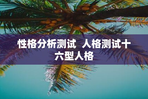 性格分析测试  人格测试十六型人格