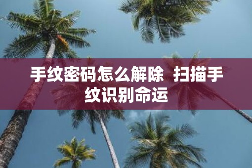 手纹密码怎么解除  扫描手纹识别命运