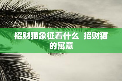 招财猫象征着什么  招财猫的寓意