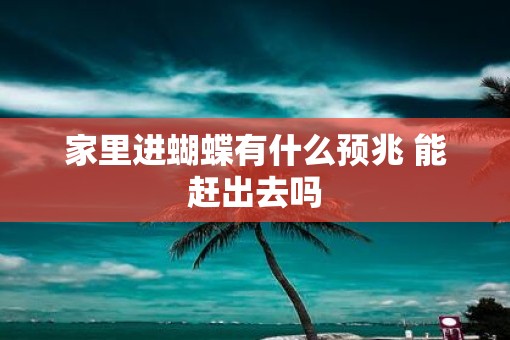 家里进蝴蝶有什么预兆 能赶出去吗