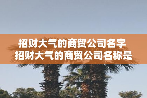 招财大气的商贸公司名字 招财大气的商贸公司名称是什么