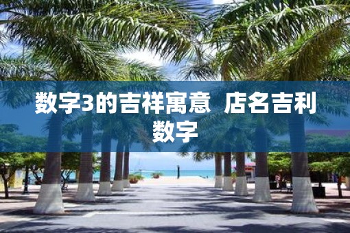 数字3的吉祥寓意  店名吉利数字