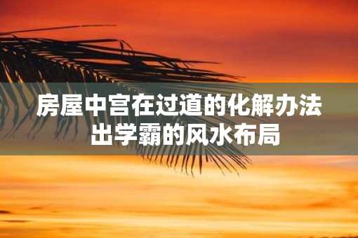 房屋中宫在过道的化解办法  出学霸的风水布局