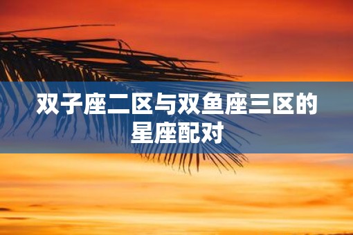 双子座二区与双鱼座三区的星座配对