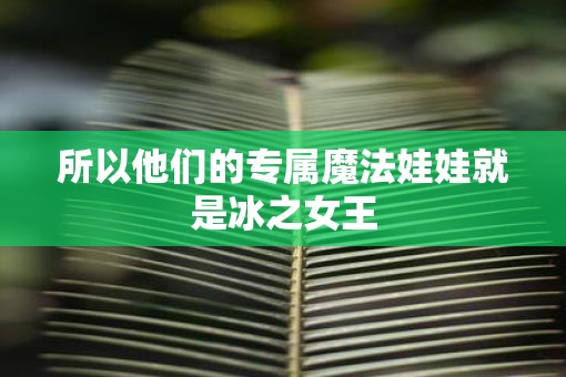 所以他们的专属魔法娃娃就是冰之女王
