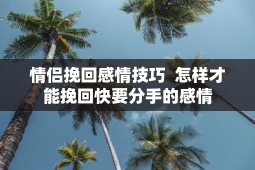 情侣挽回感情技巧  怎样才能挽回快要分手的感情