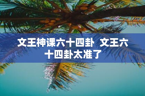 文王神课六十四卦  文王六十四卦太准了