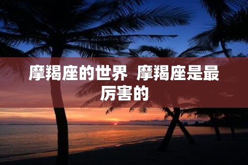 摩羯座的世界  摩羯座是最厉害的