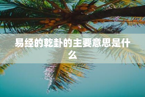 易经的乾卦的主要意思是什么