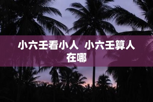 小六壬看小人 小六壬算人在哪 小六壬看小人 小六壬算人在哪