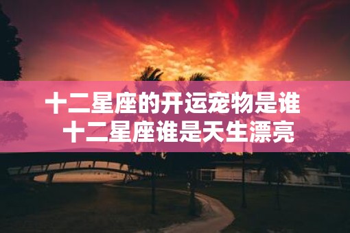 十二星座的开运宠物是谁  十二星座谁是天生漂亮