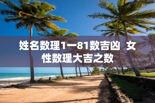 姓名数理1一81数吉凶  女性数理大吉之数