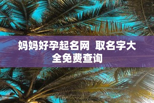 妈妈好孕起名网  取名字大全免费查询