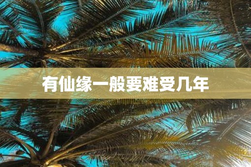 有仙缘一般要难受几年