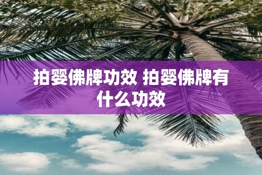拍婴佛牌功效 拍婴佛牌有什么功效
