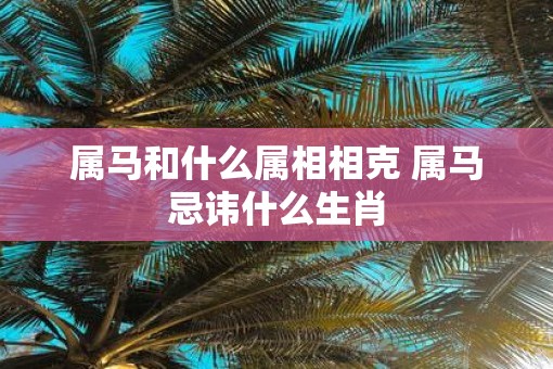 属马和什么属相相克 属马忌讳什么生肖