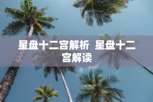 星盘十二宫解析  星盘十二宫解读