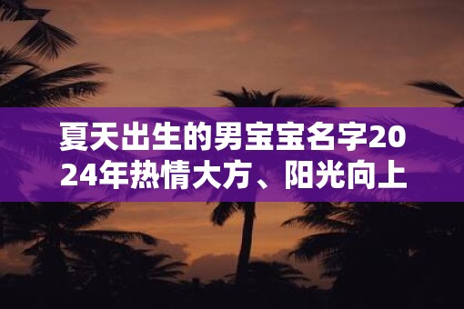 夏天出生的男宝宝名字2025年热情大方、阳光向上取名推荐