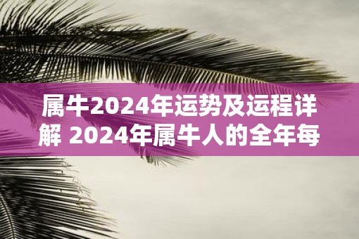 属牛2025年运势及运程详解 2025年属牛人的全年每月运势