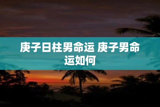 庚子日柱男命运 庚子男命运如何