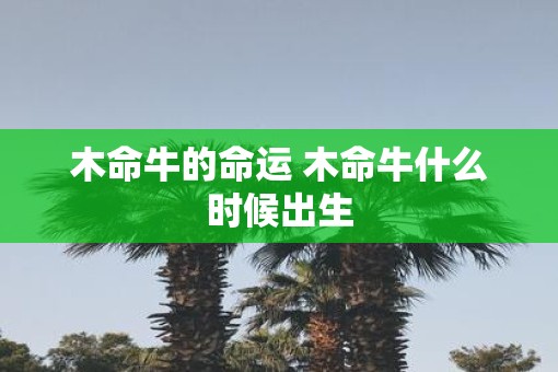 木命牛的命运 木命牛什么时候出生